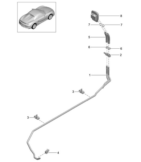Heater / Feed line / Return line 981.SP Boxster Spyder 2016