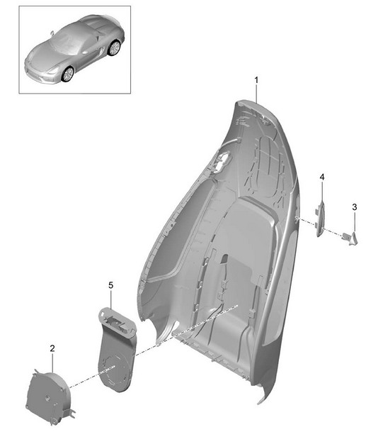 Backrest shell / Sports seat Plus / Accessories 981.SP Boxster Spyder 2016