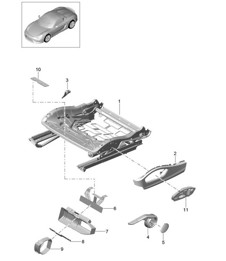 Seat frame / Sports seat Plus / Accessories / Trim for switch 981.SP Boxster Spyder 2016