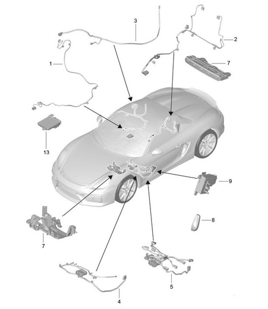 Diagram 817-025 Porsche 997 MK1 Carrera 2 3.6L 2005-08 Body