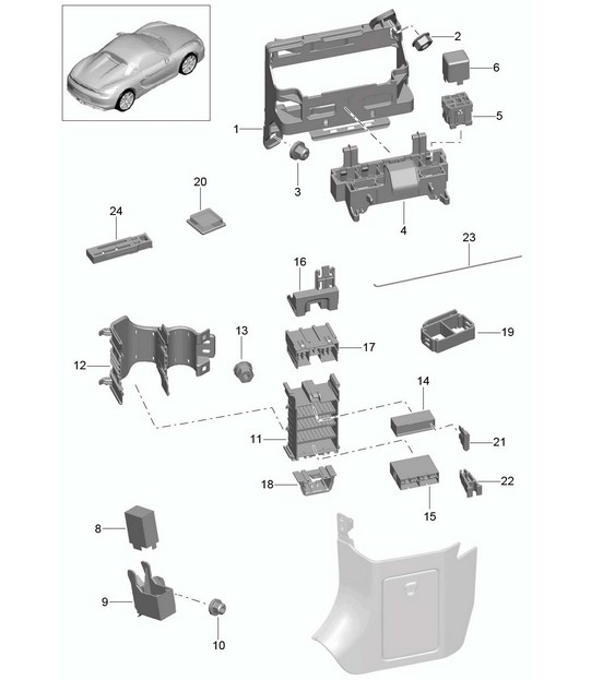 Central electrics / Dashboard 981.SP Boxster Spyder 2016