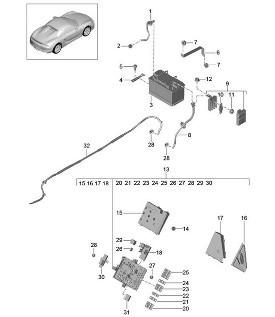 Diagram 902-006 Porsche 968 (1992-1995) Electrical equipment