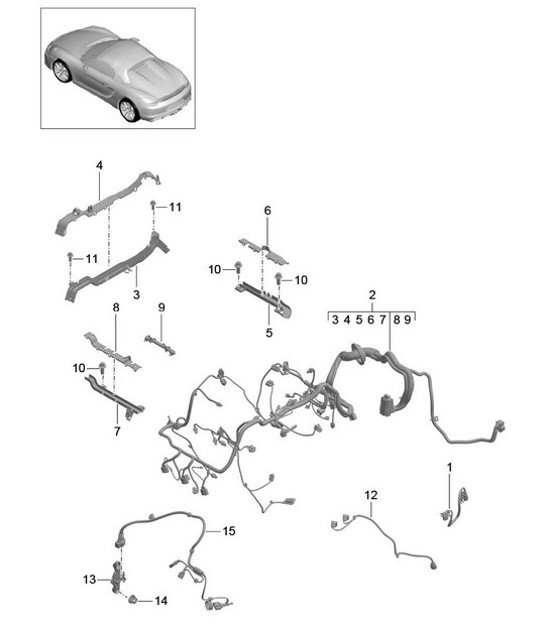 Diagram 902-020 Porsche Cayman 718C (982C) 2017>> Electrical equipment
