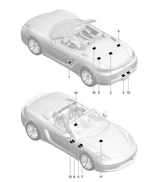 Diagram 001-005 Porsche 356 (1950-1965) Accessories & others 
