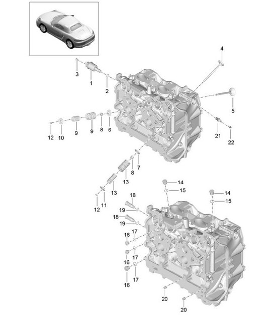 Diagram 103-005 Porsche 997 Carrera 4 3.6L 2005>> Motor