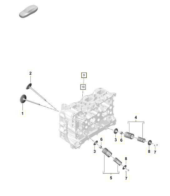 Diagram 103-006 Porsche 970.1 Panamera Turbo S V8 4.8L 2009-13 Engine