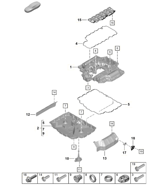 Diagram 104-003 Porsche 971.2 Panamera Turbo S 4.0L V8 2021-23 