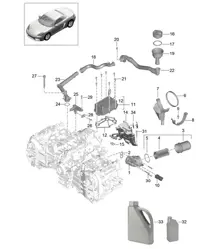 Engine lubrication / Oil filter / Oil inlet / heat exchanger 718 (982) Boxster 2017>>