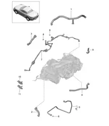 Crankcase housing / Bleeding / Tank ventilation / Vacuum pump 718 (982) Boxster 2017>>