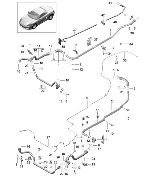 Diagram 105-010 Porsche Macan (95B) MK1 (2014-2018) Engine