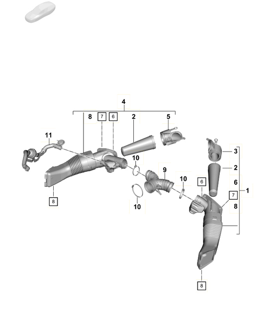 Diagram 106-010 Porsche 991 (911) MK1 2012-2016 Engine