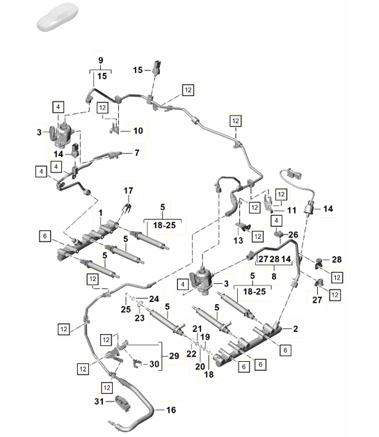 Diagram 107-006 Porsche Macan (95B) MK1 (2014-2018) Engine