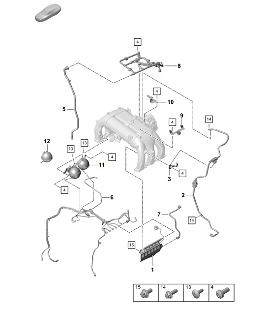 Diagram 107-016 Porsche Macan (95B) MK1 (2014-2018) Engine
