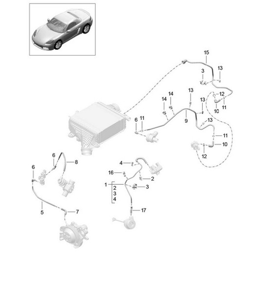 Diagram 107-025 Porsche Macan (95B) MK1 (2014-2018) Engine