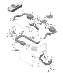 Exhaust system / Silencer / Catalytic converter 718 (982) Boxster 2017>>