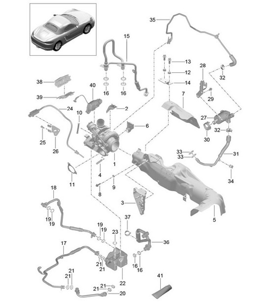 Diagram 202-005 Porsche Macan (95B) MK1 (2014-2018) Fuel System, Exhaust System