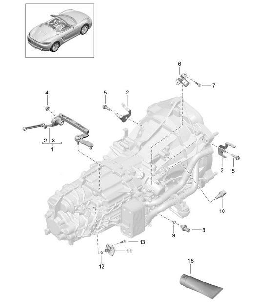 Manual gearbox / Individual parts / Sensor (Model: G8200,G8220) - 6-Speed manual - 718 (982) Boxster 2017>>
