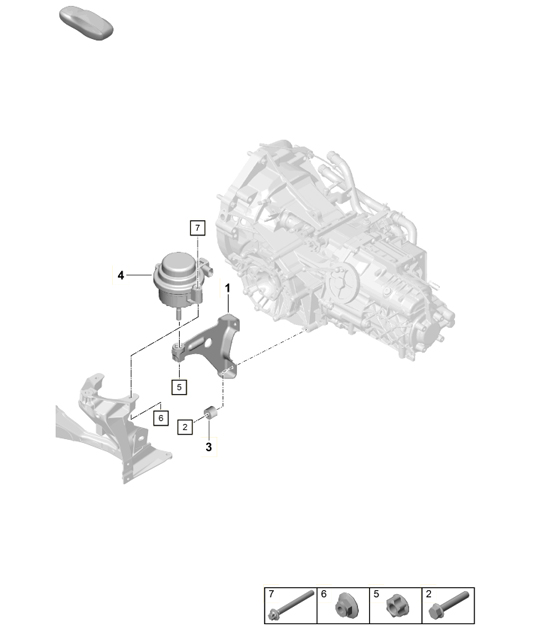 Gearbox securing parts (model: GTS 4.0, G8230, CG270) 718 (982) Boxster GTS 4.0L 2017>>