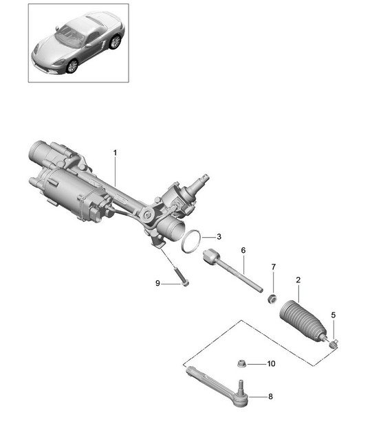 Steering gear / Steering parts 718 (982) Boxster 2017>>