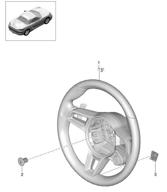 Steering wheels - PDK - PR:250 - 718 (982) Boxster 2017>>