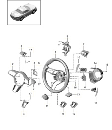 Steering wheel / Individual parts (PR:858,XLL) 718 (982) Boxster 2017>>