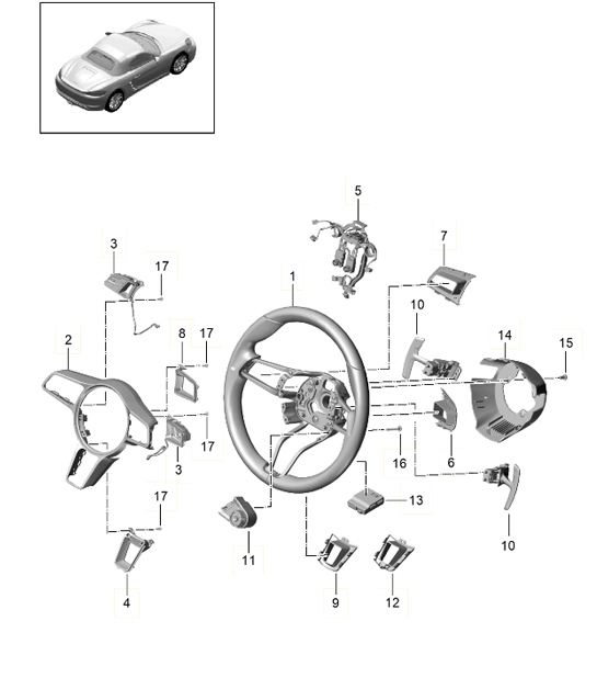 Diagram 403-010 Porsche Macan (95B) MK1 (2014-2018) Front Axle, Steering 