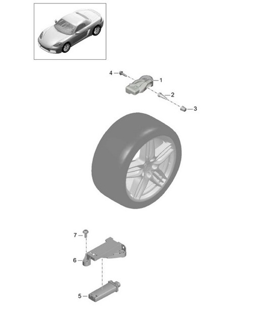 Diagram 601-005 Porsche Macan (95B) MK1 (2014-2018) Wheels, Brakes