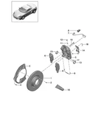 Disc brake / Front axle 718 (982) Boxster 2017>>