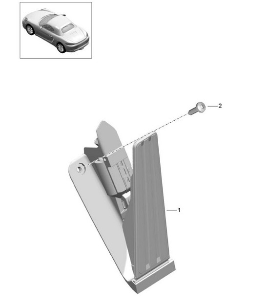 Diagram 704-000 Porsche Macan (95B) MK1 (2014-2018) Hand Lever System, Pedal Cluster 
