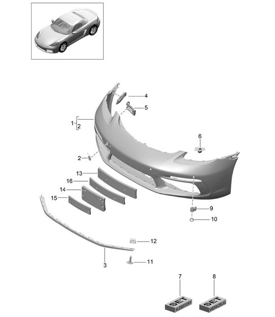 Front bumper 718 (982) Boxster 2017>>