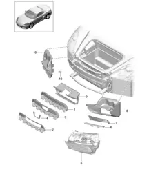 Air guide FRONT bumper  718 (982) Boxster 2017>>