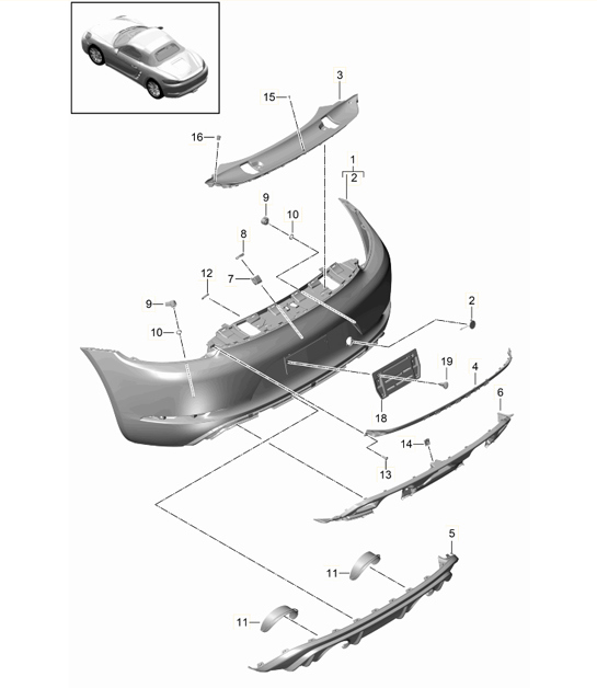 Diagram 802-025 Porsche Boxster 986 2.7L 2003-04 Body