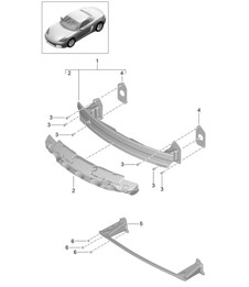 Bumper carrier - FRONT - 718 (982) Boxster 2017>>