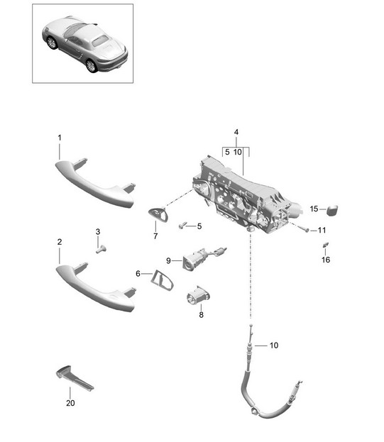 Door handle 718 (982) Boxster 2017>>
