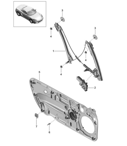 Window regulator 718 (982) Boxster 2017>>