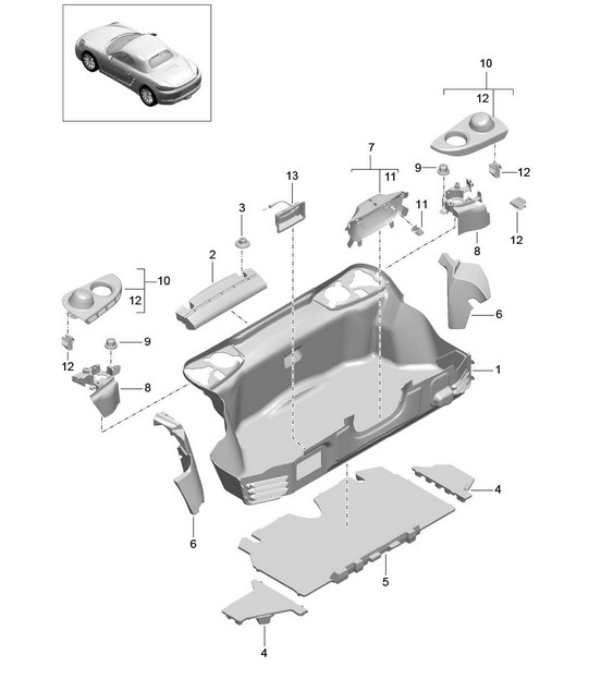 Luggage compartment - REAR - 718 (982) Boxster 2017>>