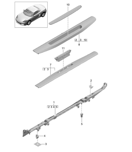 Trim / Sill - Inner - 718 (982) Boxster 2017>>