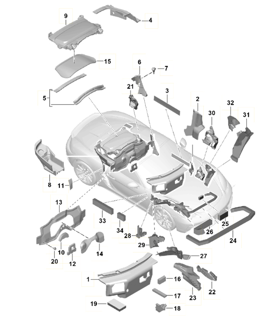 Body / Sound proofing 718 (982) Boxster 2017>>