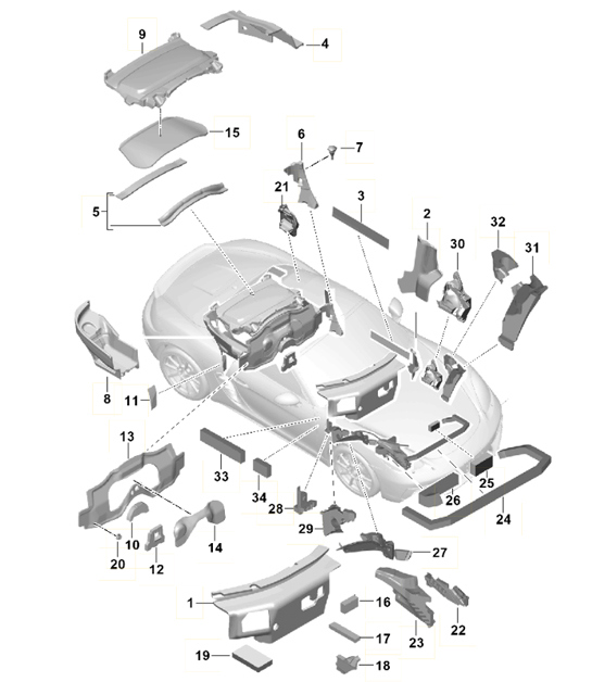 Diagram 807-080 Porsche Panamera 4S E-Hybrid Sport Turismo 2.9L V6 
