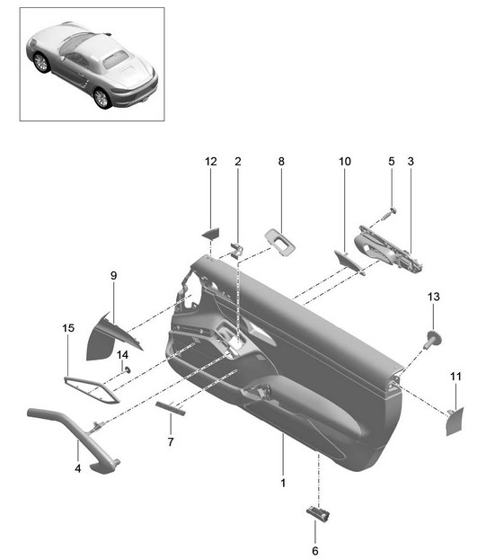 Door panel / Accessories / Trim / Carbon (PR:981,XWC) 718 (982) Boxster 2017>>
