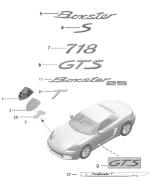 Inscriptions/lettering  / Decorative fittings 718 (982) Boxster 2017>>