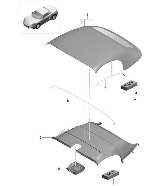 Diagram 811-000 Porsche Boxster 718 (982) 2017>> Body