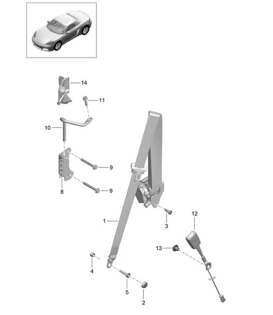 Three-point safety belt 718 (982) Boxster 2017>>
