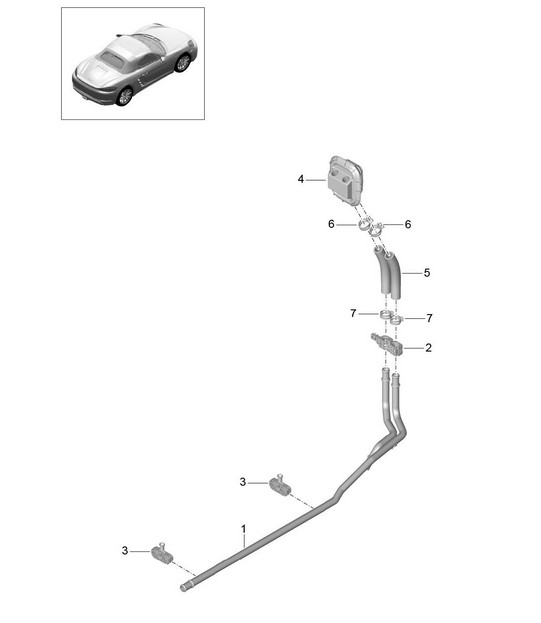 Heater / Feed line / Return line 718 (982) Boxster 2017>>