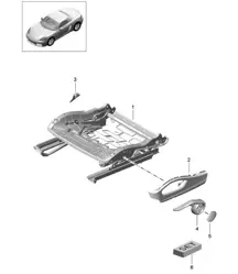 Seat frame / Sports seat Plus / Accessories / repair set / seat occupied recognition / Trim for switch (PR:317, 318, 323, 324)  718 (982) Boxster 2017>>