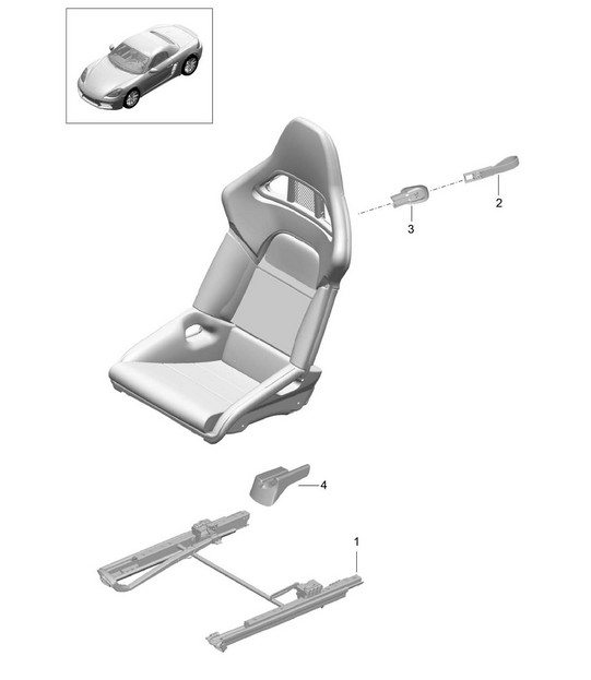 Bucket seat / Collapsible (complete) (PR:388<BR>389) 718 (982) Boxster 2017>>