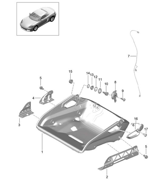 Bucket seat / Collapsible / Seat frame / Accessories (PR:388,389) 718 (982) Boxster 2017>>