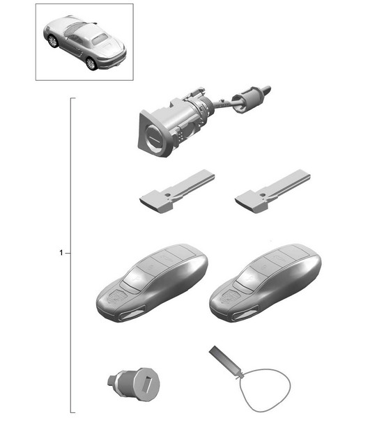 Repair set / Set of locks 718 (982) Boxster 2017>>