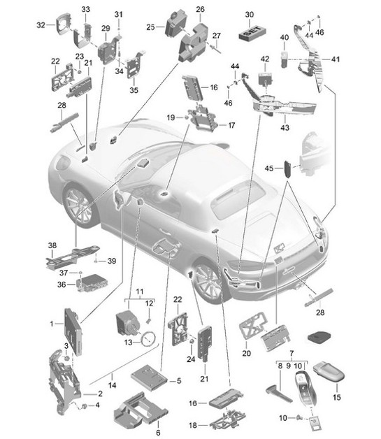 Diagram 901-004 Porsche Boxster 718 (982) 2017>> Electrical equipment