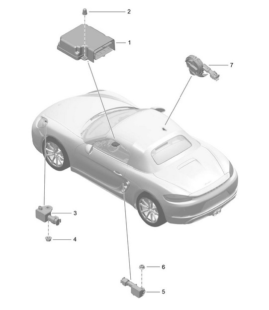Control unit / Sensor / Airbag 718 (982) Boxster 2017>>